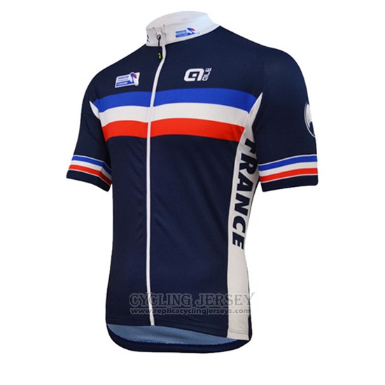 2016 Cycling Jersey France Blue and White Short Sleeve and Bib Short